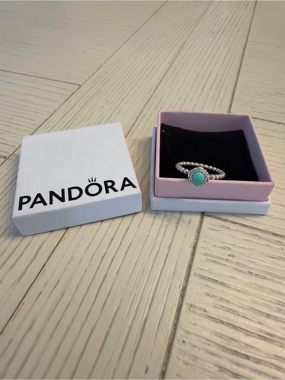 NEW RETIRED PANDORA 925 Sterling Silver December Stone Ring w/ Box